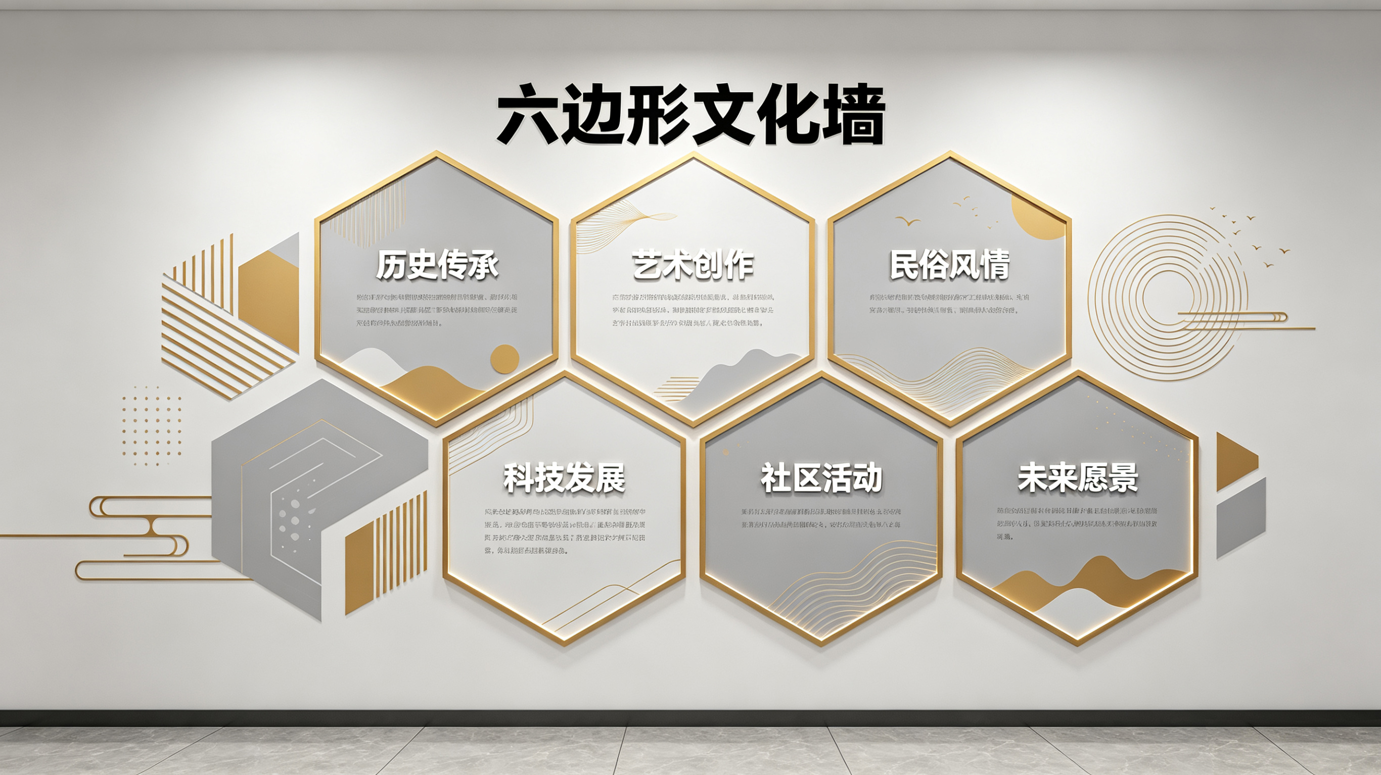 颍上企业文化墙 | 六边形信息美学